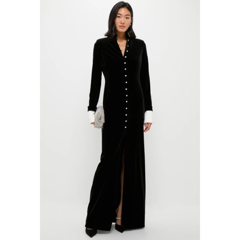 KATIENYC Tuckernuck Black Velvet Loretta Dress size XXL Glam